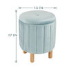 Kvell 15" Round Storage Ottoman Blue