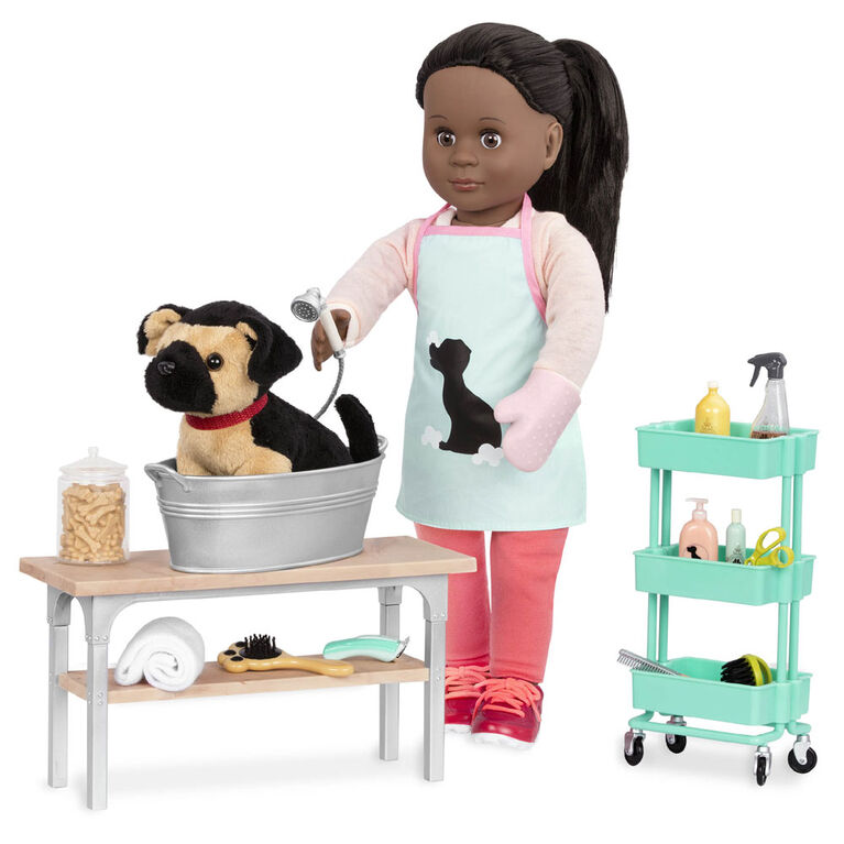 Pet Grooming Set, Our Generation, Ensemble de toilettage pour animaux pour poupées de 18 po