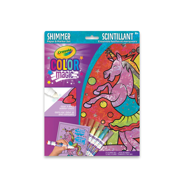 Crayola Color Magic Shimmer Paper & Marker Set, Unicorns | Toys R Us Canada