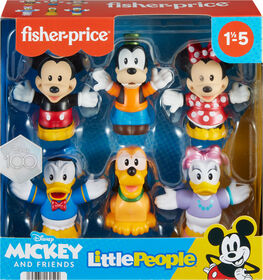 Disney 100 Mickey and Friends Figure Pack by Fisher-Price Little People, 6 Piece Toddler Toys