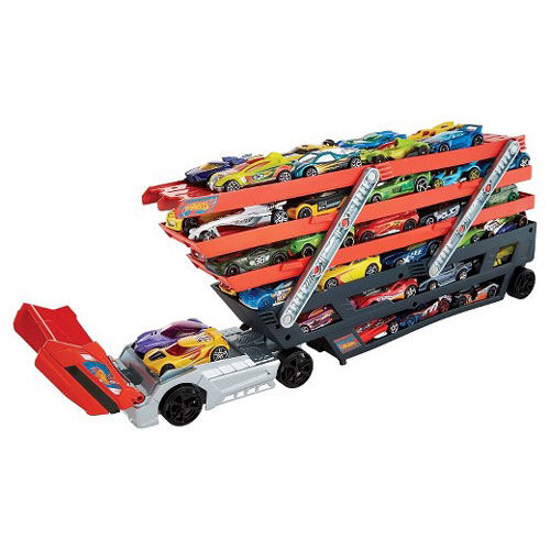 hot wheels mega hauler with 20 vehicles