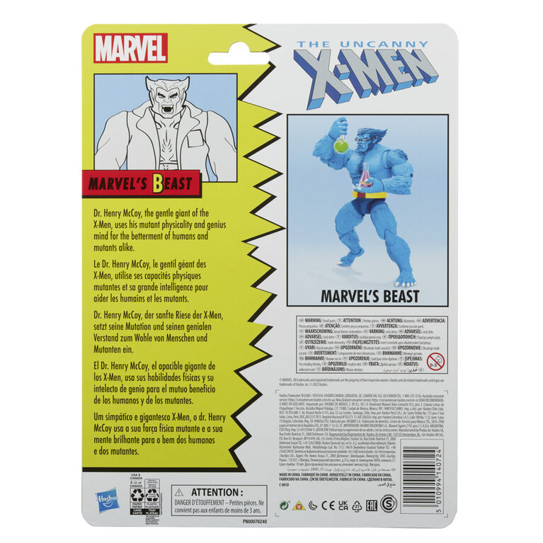Marvel Legends Series X-Men Marvel's Beast 6-inch Action Figure Toy, 5 Accessories