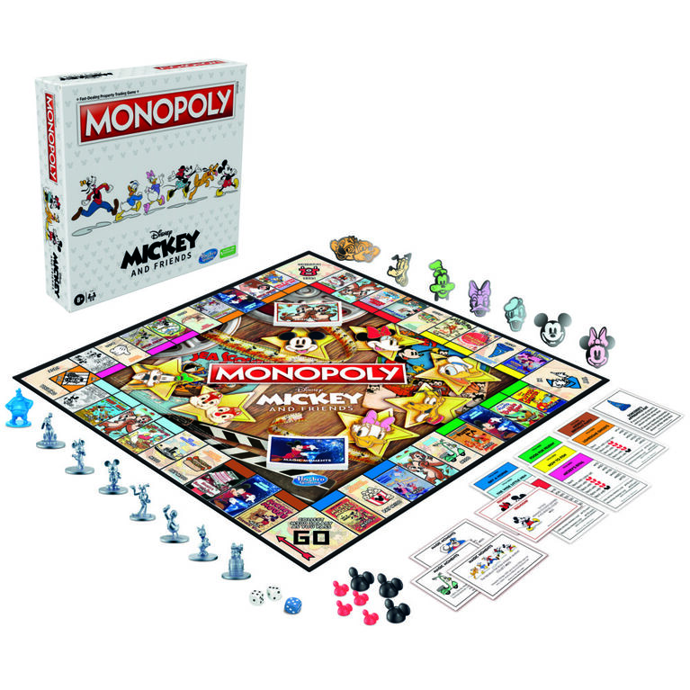 Monopoly: Disney Mickey and Friends Edition Board Game, Exclusive Disney Pins - English Edition - R Exclusive