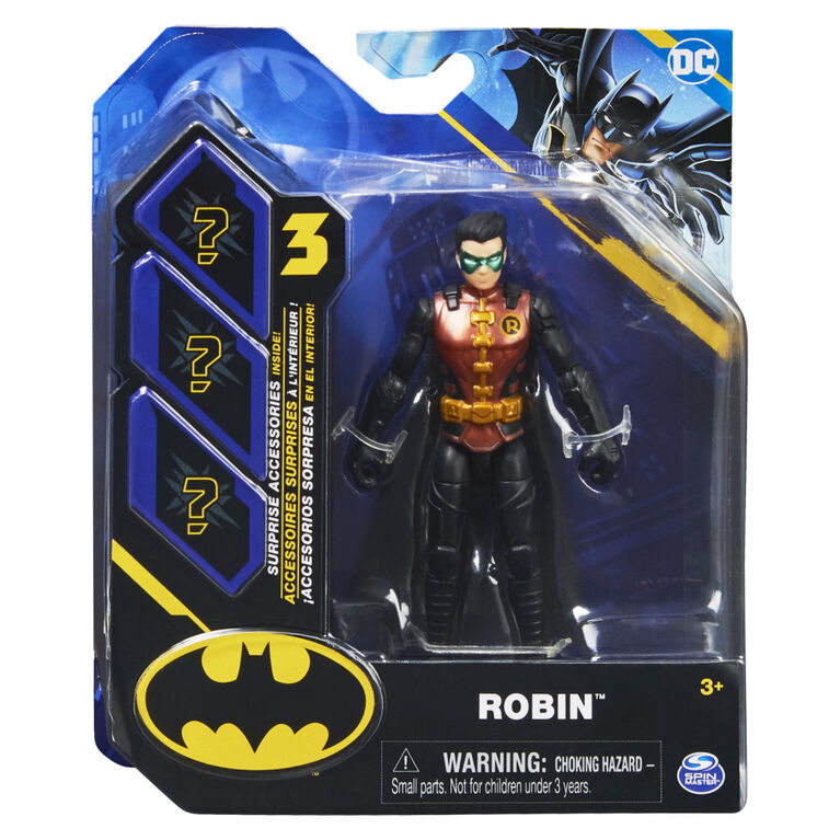 DC Comics, 4-inch Robin Action Figure with 3 Mystery Accessories