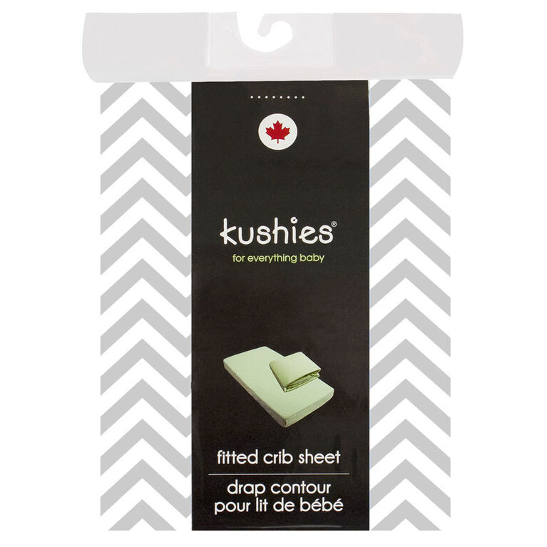 Kushies Drap Contour pour Lit de Bébé Coton Flanelle Chevron Gris