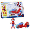 Marvel Spidey and His Amazing Friends, Spidey Action Figure, Toy Motorcycle