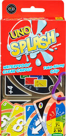 Jeu de cartes UNO Splash portatif avec cartes en plastique imperméables et agrafe