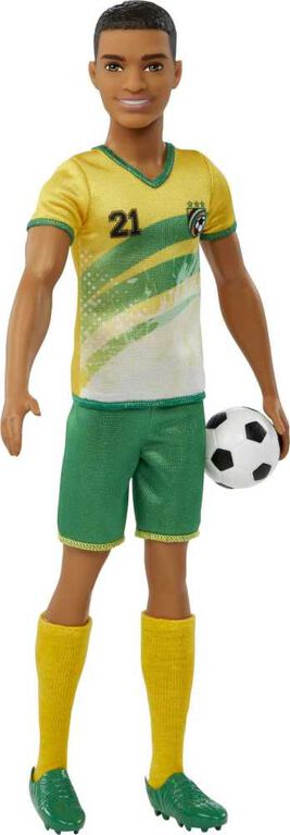 Ken Soccer Doll, Cropped Hair, #21 Uniform, Soccer Ball, Cleats,  Socks