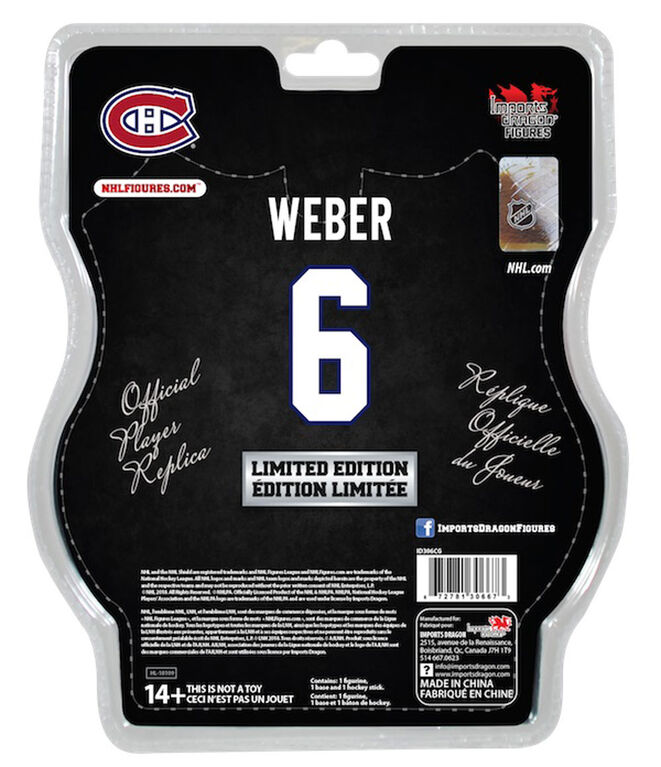 Shea Weber<br>Canadiens de Montréal Figurine de 6 pouces de la LNH.