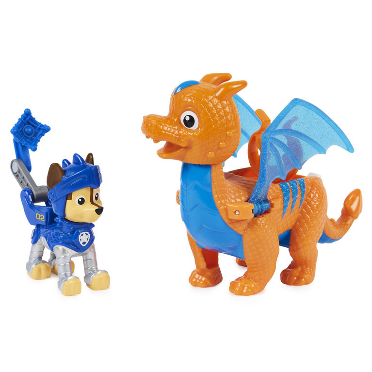 PAW Patrol, Rescue Knights Chase and Dragon Draco Action Figures Set