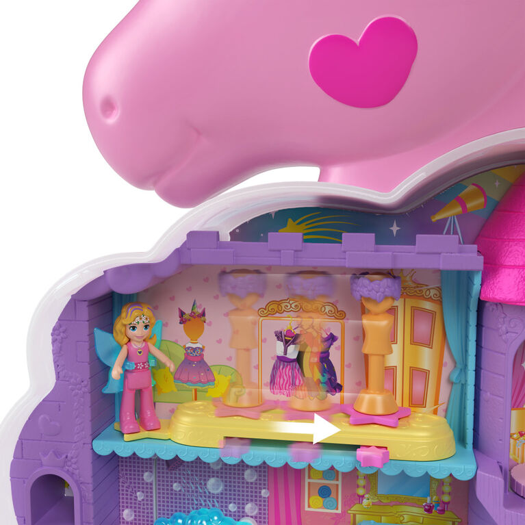 Maison de poupée Polly Pocket Salon de Coiffure Licorne Arc-en-ciel -  Maison de poupée