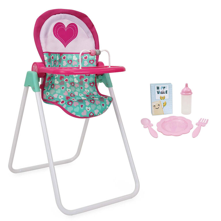 Chaise haute pour poupée avec 5 accessoires, Mint Heart