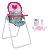 Chaise haute pour poupée avec 5 accessoires, Mint Heart