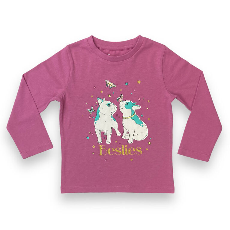 Besties Long Sleeve Tee - Pink - 3T