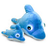 NightBuddies and BabyBuddies Set of 15" and 5" Plush Dolphin Turquoise Light-Up Eyes