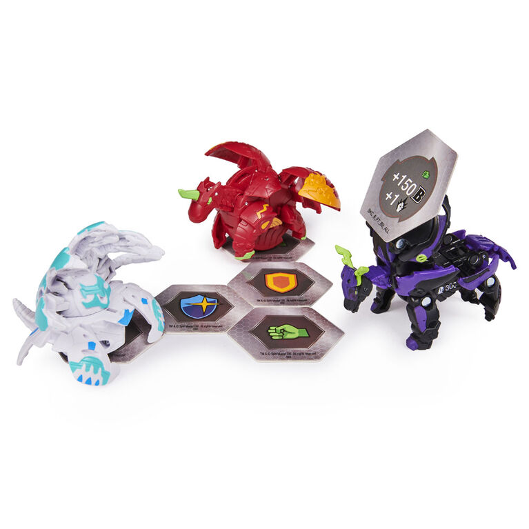 Bakugan Starter Pack 3-Pack, Darkus Kelion, Collectible Action Figures