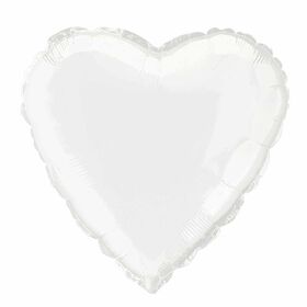 Ballon Aluminum En Forme De Coeur 18 Po - Blanc