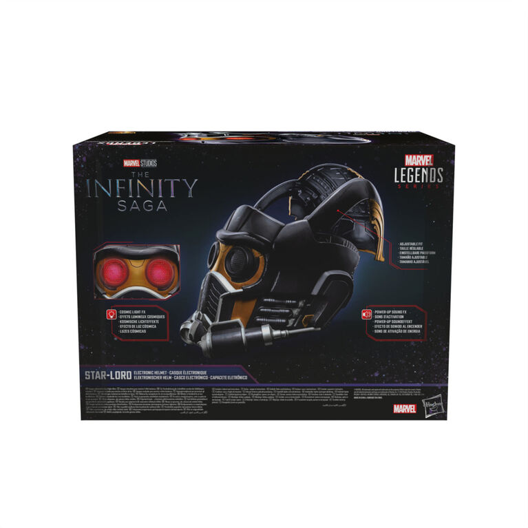 Marvel Legends Series Star-Lord Premium Electronic Roleplay Helmet with Light and Sound FX, Adult Roleplay Gear