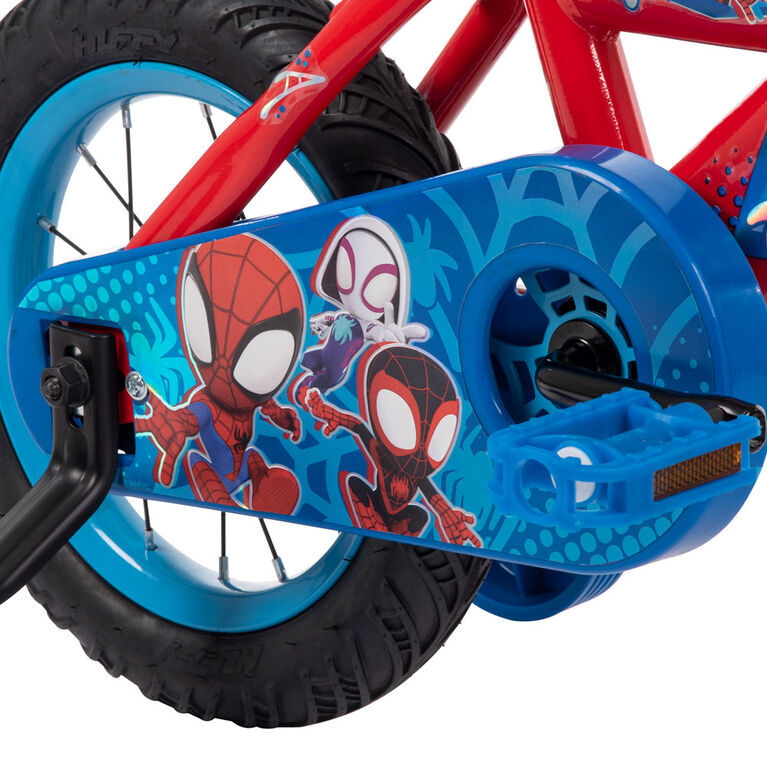 Vélo, Spidey et ses amis incroyables de Marvel par Huffy, 12 pouces, rouge et bleu - Notre exclusivité