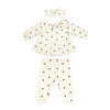 Baby Mode 3 Piece Legging and Headband Set: Cream Heart 3M