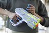 Nerf Hyper Rush-40 Pump-Action Blaster -- Includes 30 Nerf Hyper Rounds, Up To 110 FPS Velocity, Easy Reload, Holds Up to 40 Rounds