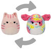 Squishmallows 5" Flip-A-Mallows - Laura/Shena - Pink Tabby Cat/Rainbow Tie-Dye Dog