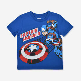 Marvel Heros Haut À Manches Courtes Captain America Bleu