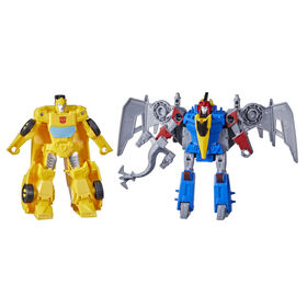 Transformers Bumblebee Cyberverse Adventures Spielzeug Dino Combiners Bumbleswoop 2er-Pack Figuren, ab 6 Jahren, 11 cm groß
