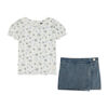 7 For All Mankind 2 Piece Denim Skort Set, White