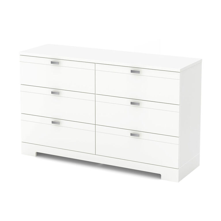 Reevo 6-Drawer Double Dresser- Pure White