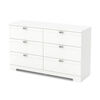 Reevo 6-Drawer Double Dresser- Pure White
