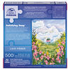 Puzzles Spin Master, Iris en bord de mer, Puzzle de 500 pièces par l'artiste Laivi Põder représentant un paysage de fleurs, avec poster