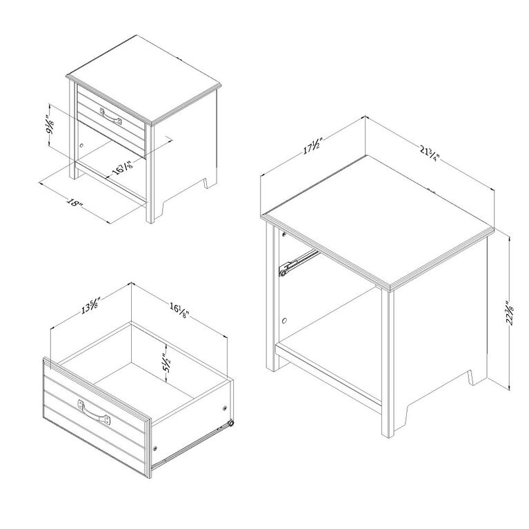 Ulysses 1-Drawer Nightstand Winter Oak