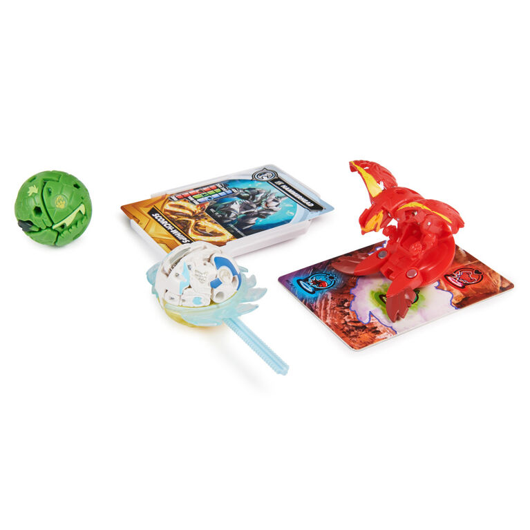 Bakugan Starter 3-Pack, Special Attack Ventri, Octogan and Trox,  Customizable Spinning Action Figures and Trading Cards, Kids Toys for Boys  and Girls