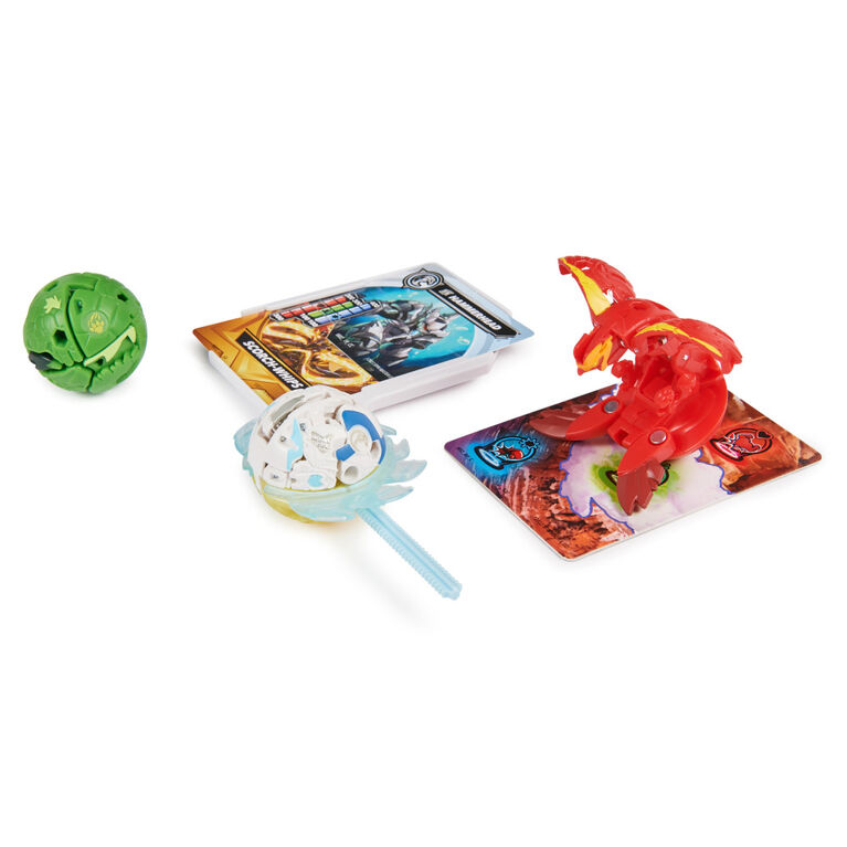 Bakugan Starter 3-Pack, Special Attack Mantid, Titanium Dragonoid, et Trox, figurines articulées personnalisables qui tournent et cartes à collectionne