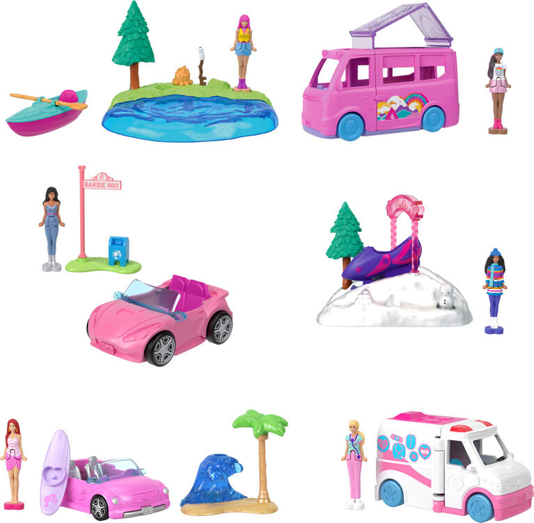 Barbie Mini Barbie Land Collectible Playsets with 1.5-Inch Doll and Interactive Play Areas for Storytelling Fun