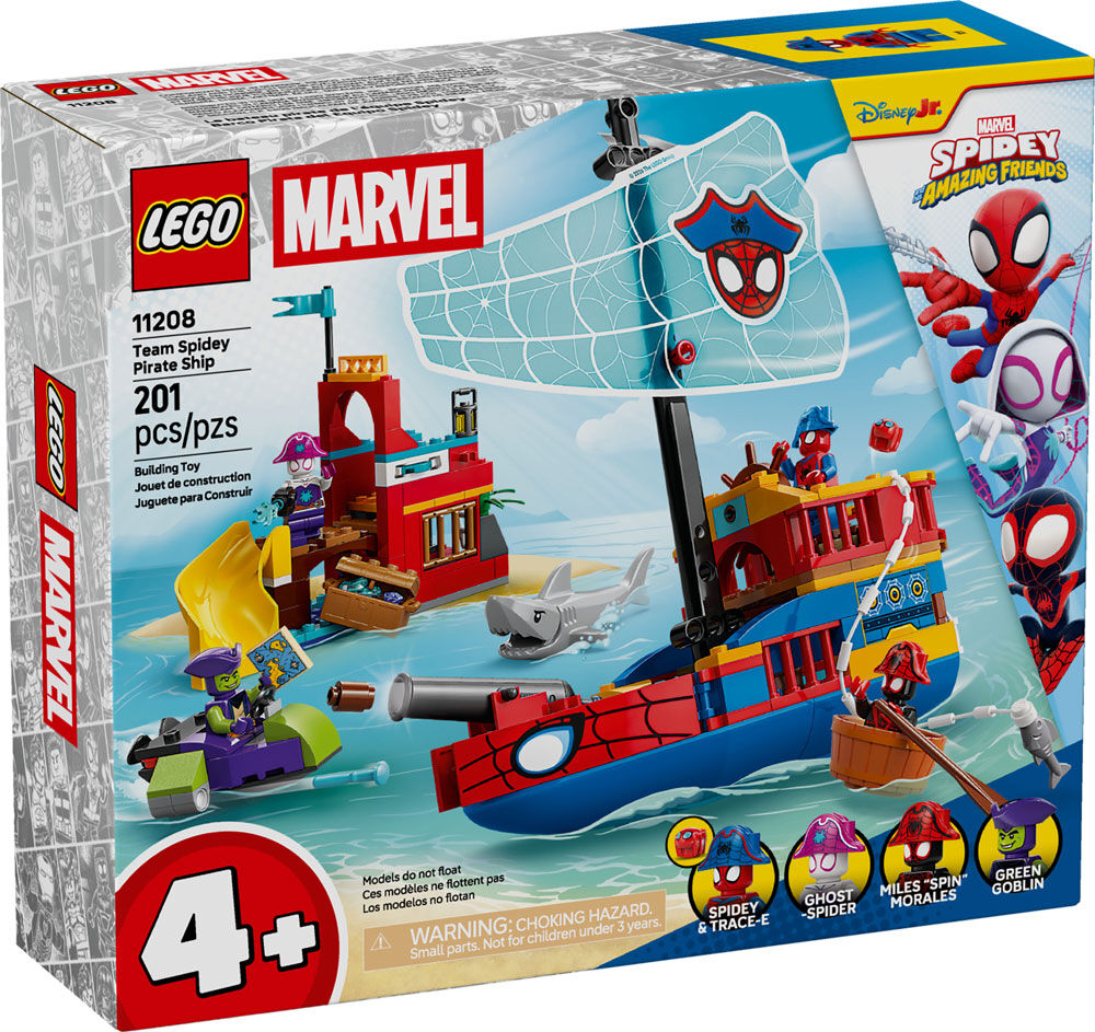 LEGO Marvel Spidey And His Amazing Friends Team Spidey Pirate Ship Kids Building Toy, Ages 4+ - 11208