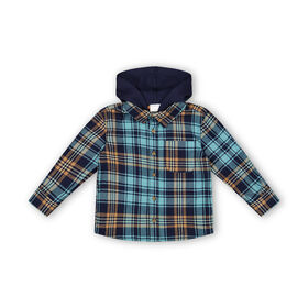 Rococo Chemise à carreaux avec capuche Marine