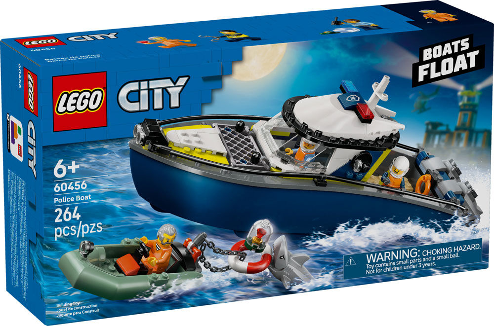 LEGO City Police Boat Chase Building & Pretend Play Toy for Kids, Boys & Girls, Ages 6+ - 60456