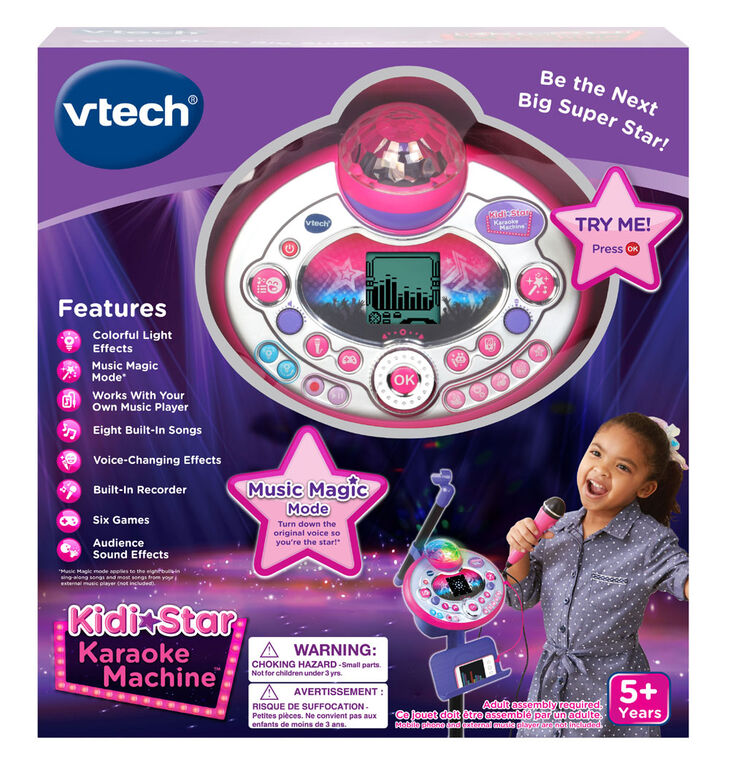VTech Kidi Super Star DJ Jouet DJ pour enfants avec chansons et effets  sonores intégrés, microphone et support réglable, jouet karaoké, cadeau  pour enfants de 6, 7, 8, 9 ans et plus