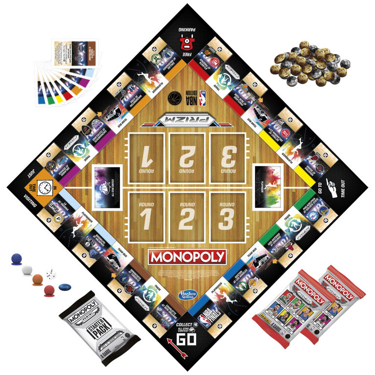 Monopoly Prizm: NBA Edition Board Game, Monopoly Game with Panini NBA ...