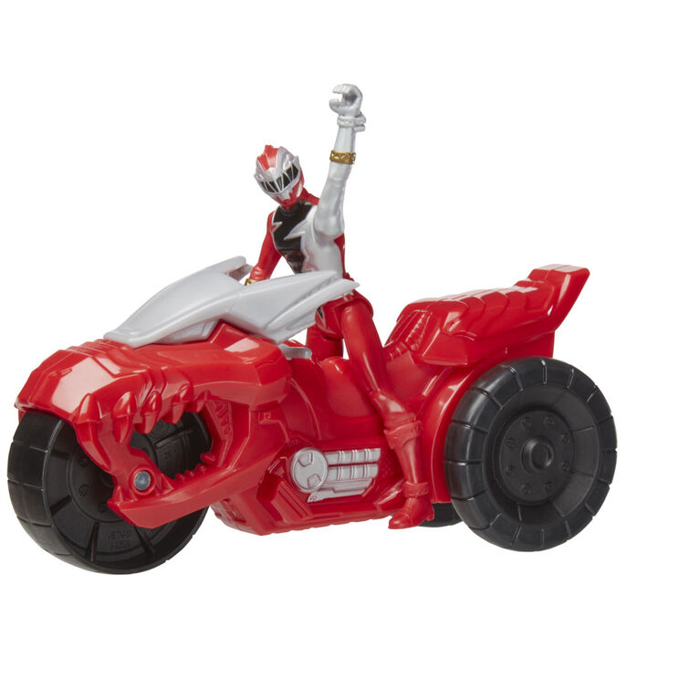 Power Rangers Dino Fury Rip N Go T-Rex Battle Rider and Dino Fury Red Ranger