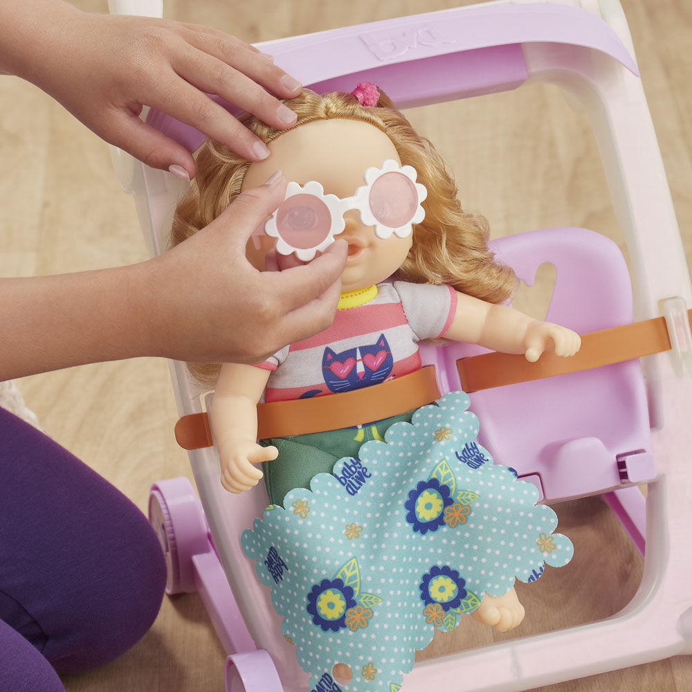 baby alive push and kick stroller