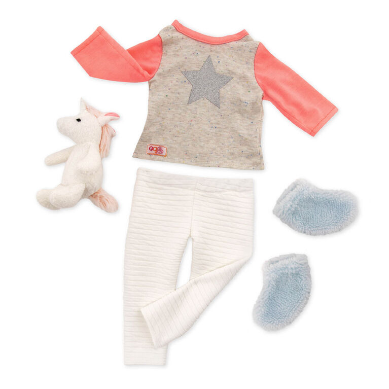 Unicorn Wishes, Our Generation, Pyjama avec licorne pour poupées de 18 po
