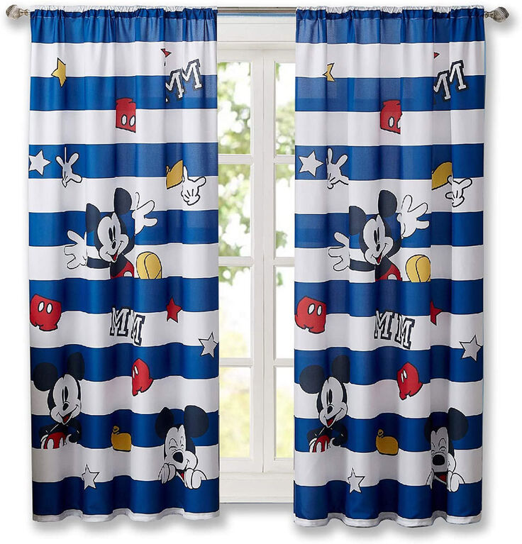 Rideaux Disney Mickey Mouse pour Enfants, Ensemble de 2 Panneaux