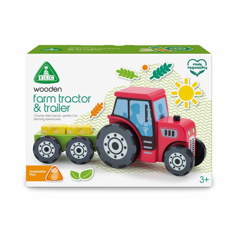 Early Learning Centre Wooden Tractor and Trailer - Édition anglaise - Notre exclusivité