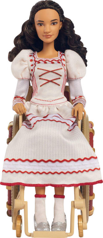 Mattel Universal Wicked Nessarose Fashion Doll & Accessories, Including Wheelchair, with Brown Curly Hair, Possibility & Removable Ballroom Look