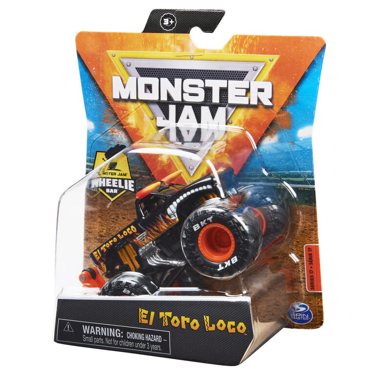 Monster Jam, Official El Toro Loco Monster Truck, Die-Cast Vehicle, Show Time Series, 1:64 Scale
