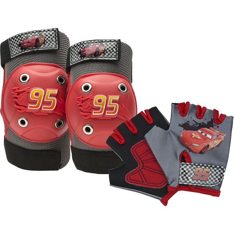 Disney Pixar Cars - Kids Bike Pad & Glove Set - Lightning McQueen