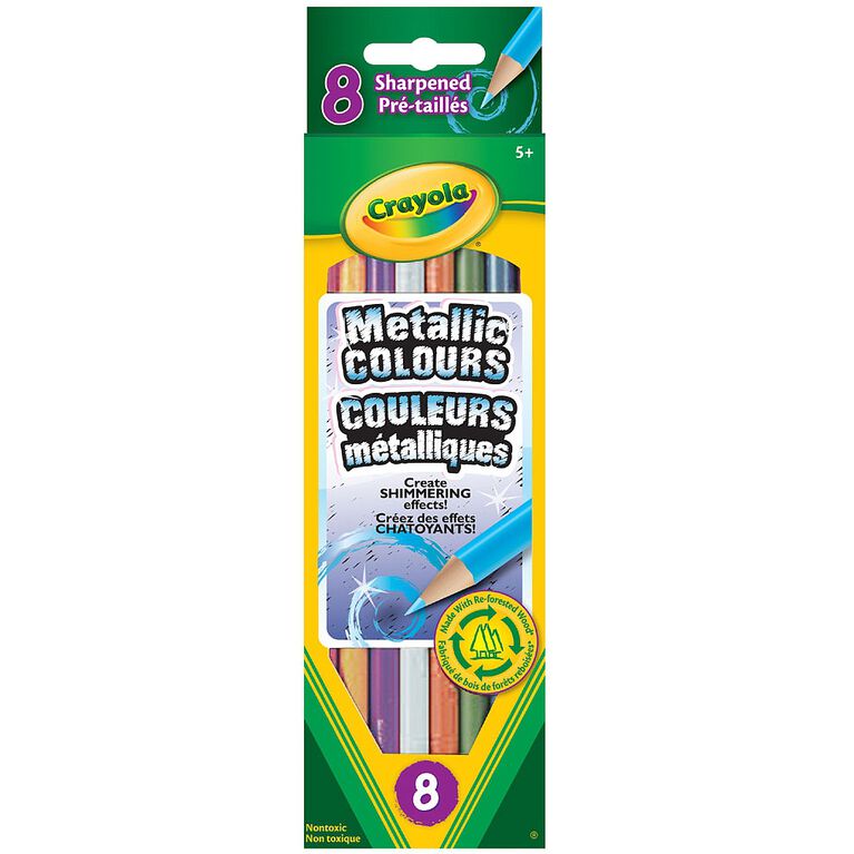 8 crayons de couleurs métalliques Crayola